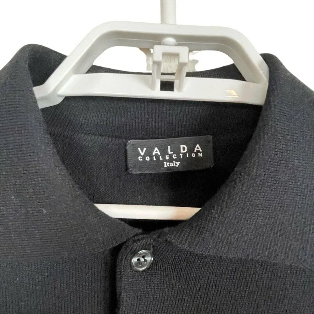 Valda Italy Merino Wool Sweater‎ 2XL Black Classic Pullover Quiet Luxury Minimal